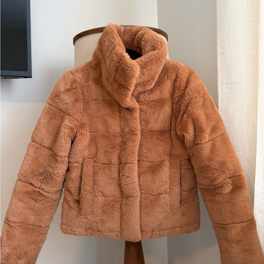 Abercrombie & Fitch Brown Faux Fur Jacket